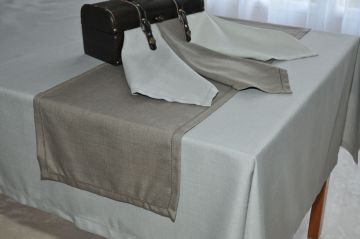 Serviette de table 40x40 ajourée gris claire